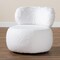 Baxton Studio Tayla Modern & Contemporary White Fabric Upholstered and Black Metal Accent Chair 204-12578 - alternate 5